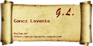 Gancz Levente névjegykártya